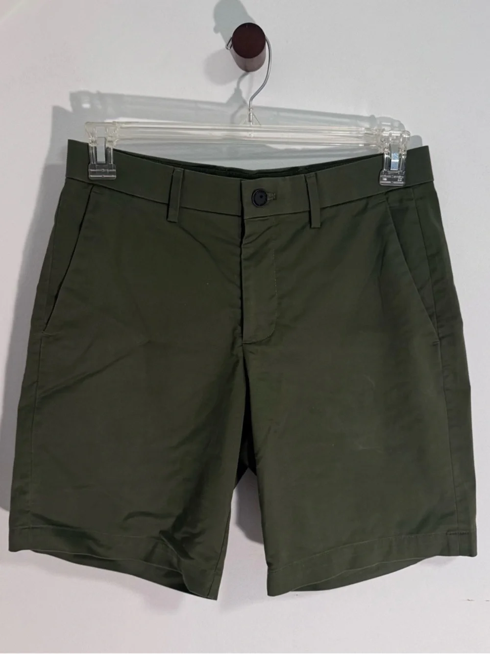 Banana Republic Dark Olive Flat-Front Men's Shorts